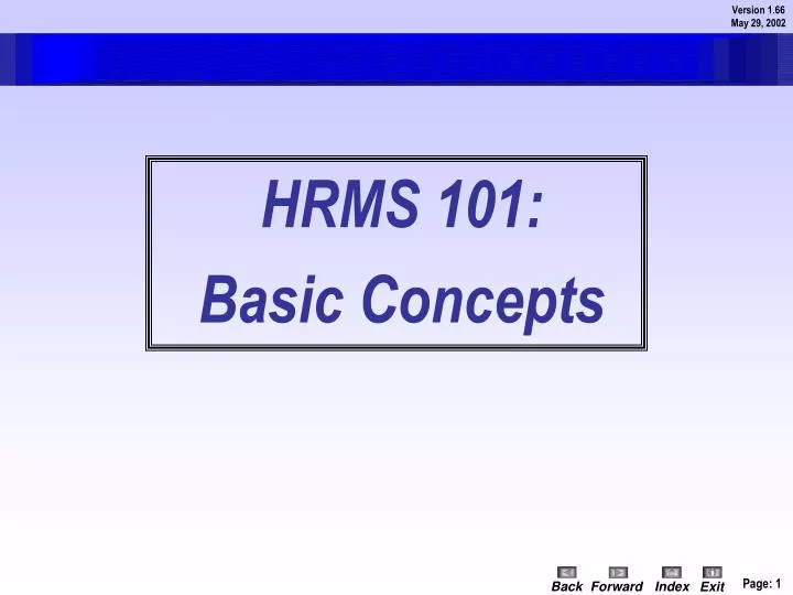 hrms 101 basic concepts