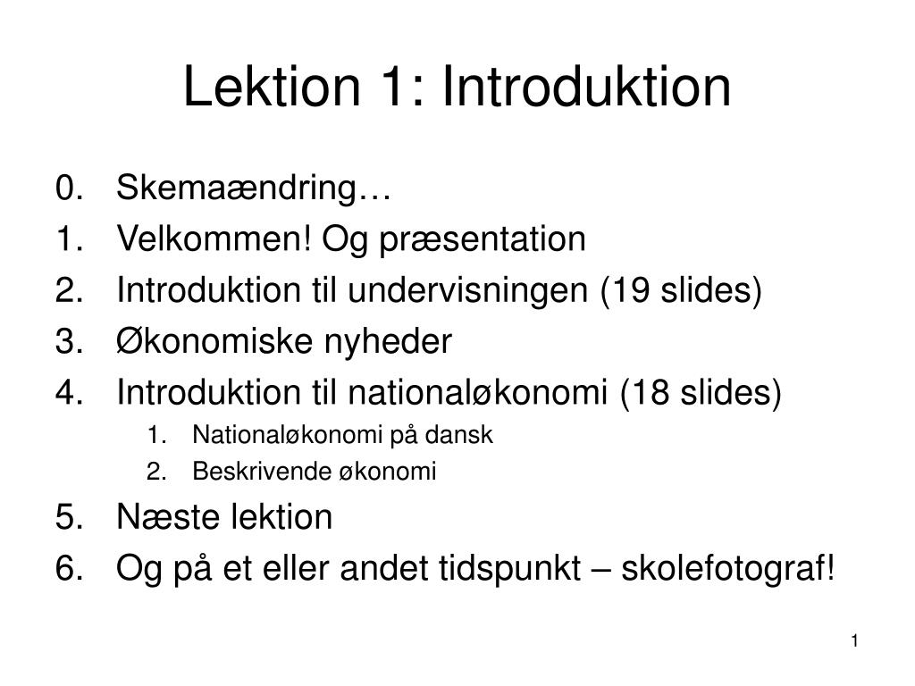 Introduktion PPT - Lektion 1: Introduktion PowerPoint Presentation, free download ...
