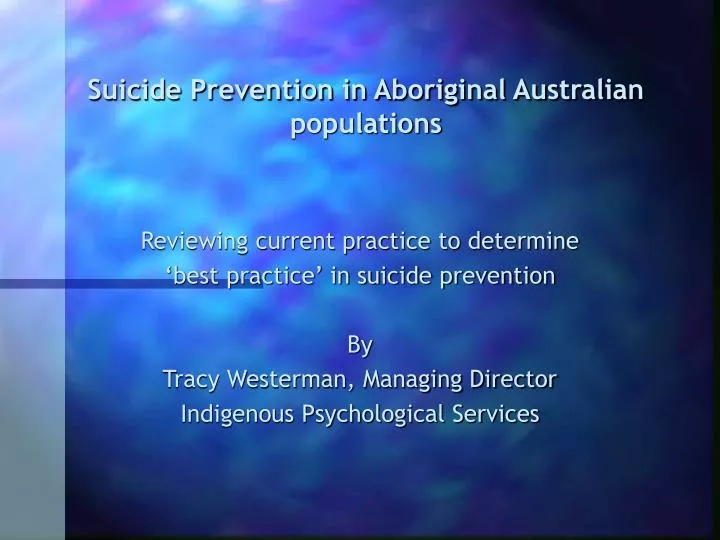 suicide prevention in aboriginal australian populations