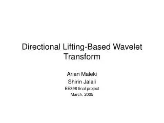 Directional Lifting-Based Wavelet Transform