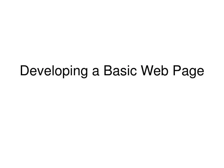developing a basic web page