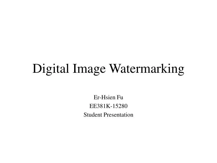 digital image watermarking