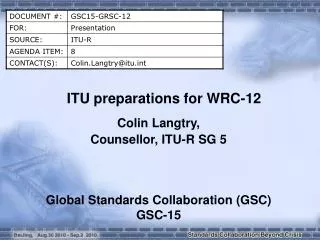 ITU preparations for WRC-12