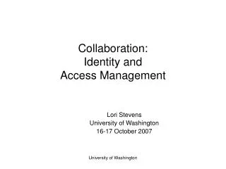 Collaboration: Identity and Access Management