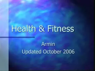 Health &amp; Fitness