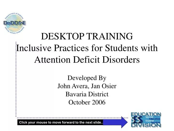 desktop training inclusive practices for students with attention deficit disorders