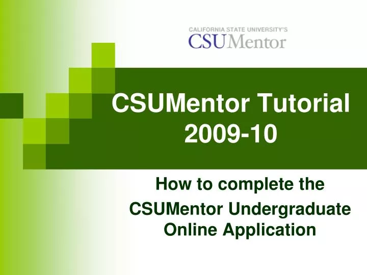csumentor tutorial 2009 10