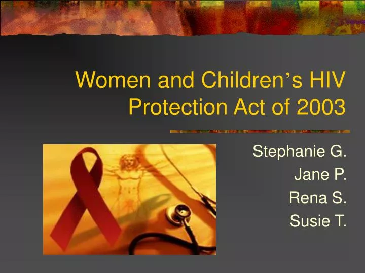 women and children s hiv protection act of 2003