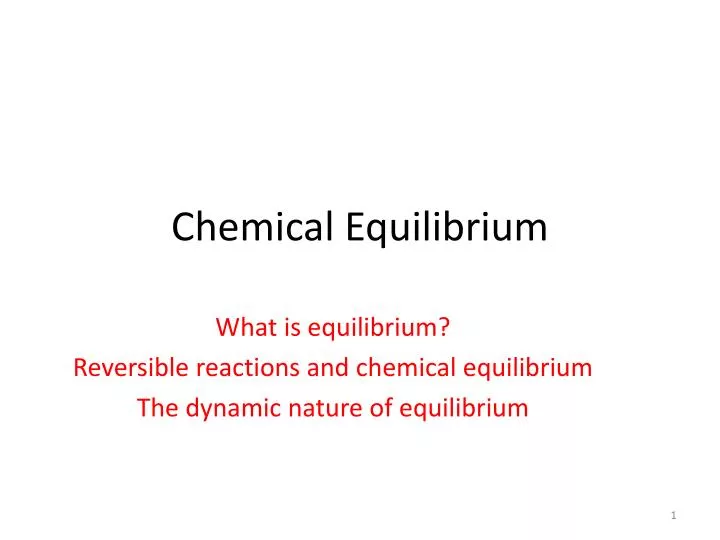 chemical equilibrium