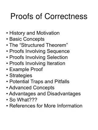Proofs of Correctness