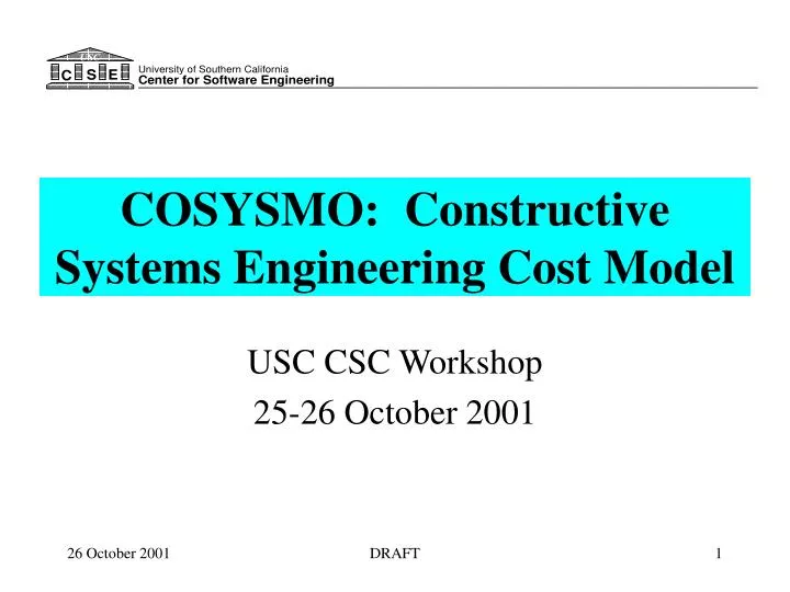 cosysmo constructive systems engineering cost model