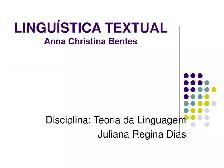 lingu stica textual anna christina bentes