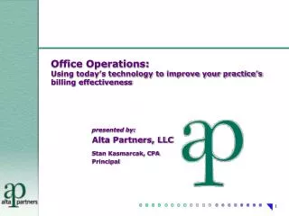 Office Operations: Using today’s technology to improve your practice’s billing effectiveness