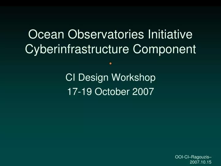 ocean observatories initiative cyberinfrastructure component