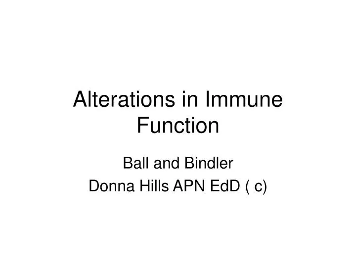 alterations in immune function