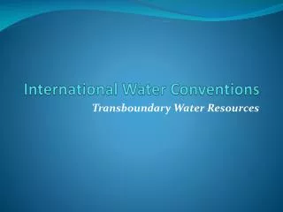 International Water Conventions