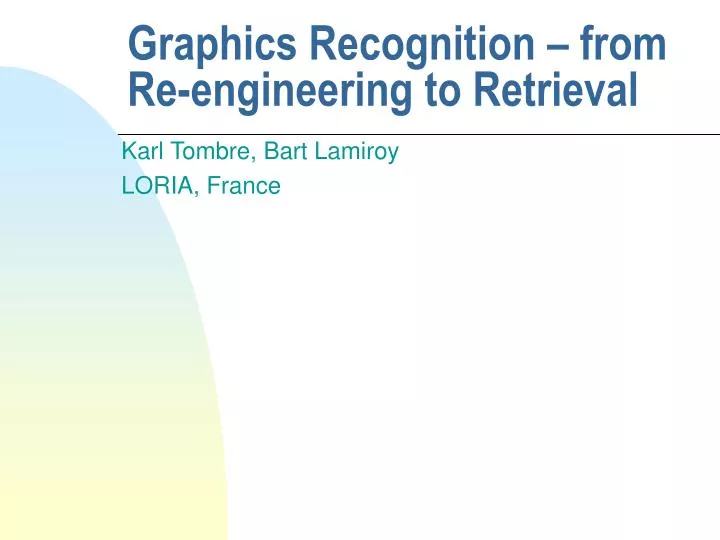 graphics recognition from re engineering to retrieval
