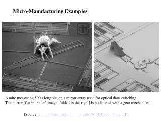 Micro-Manufacturing Examples