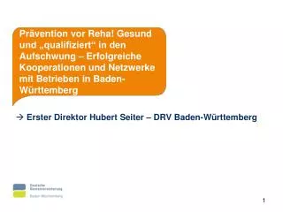 Erster Direktor Hubert Seiter – DRV Baden-Württemberg