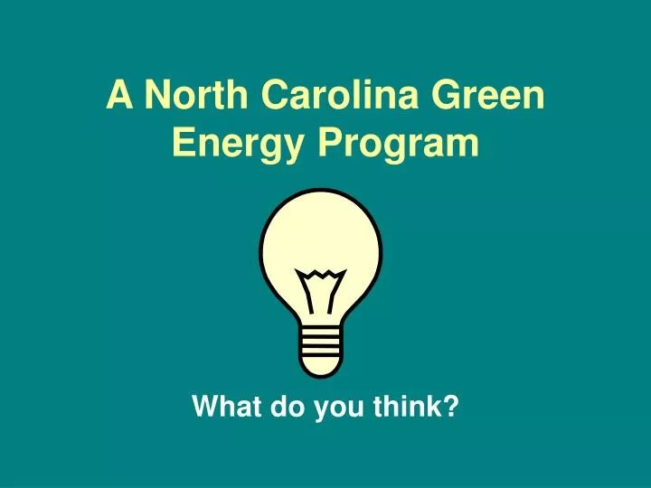 a north carolina green energy program