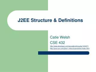 J2EE Structure &amp; Definitions
