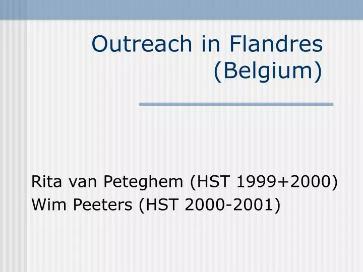 outreach in flandres belgium