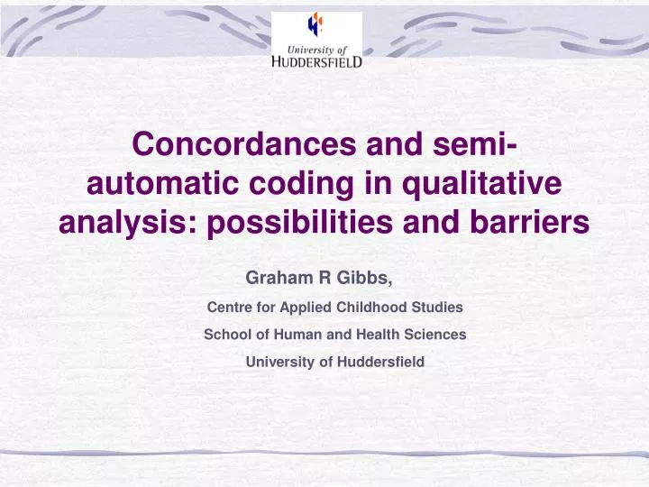 concordances and semi automatic coding in qualitative analysis possibilities and barriers
