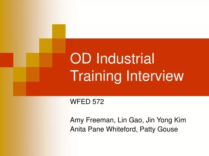 od industrial training interview