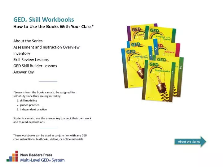 ged skill workbooks how to use the books with your class