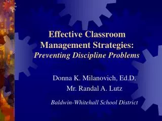 Effective Classroom Management Strategies: Preventing Discipline Problems