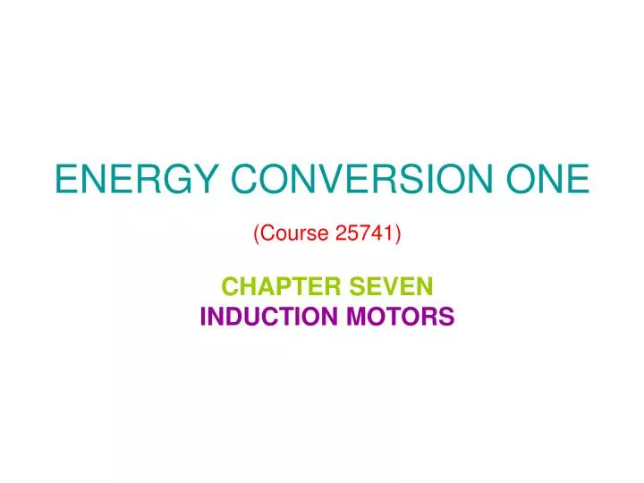 energy conversion one course 25741