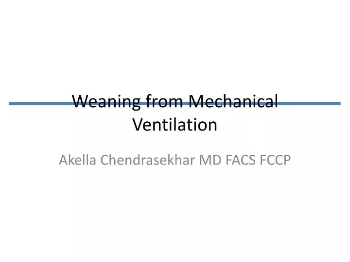 weaning from mechanical ventilation