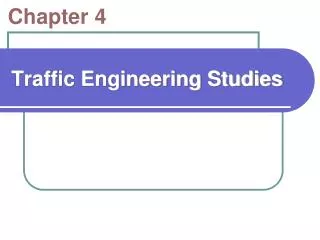 Traffic Engineering Studies