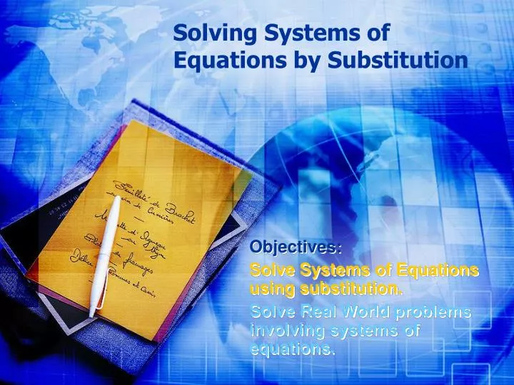 solving systems of equations by substitution