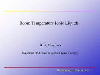 Room Temperature Ionic Liquids