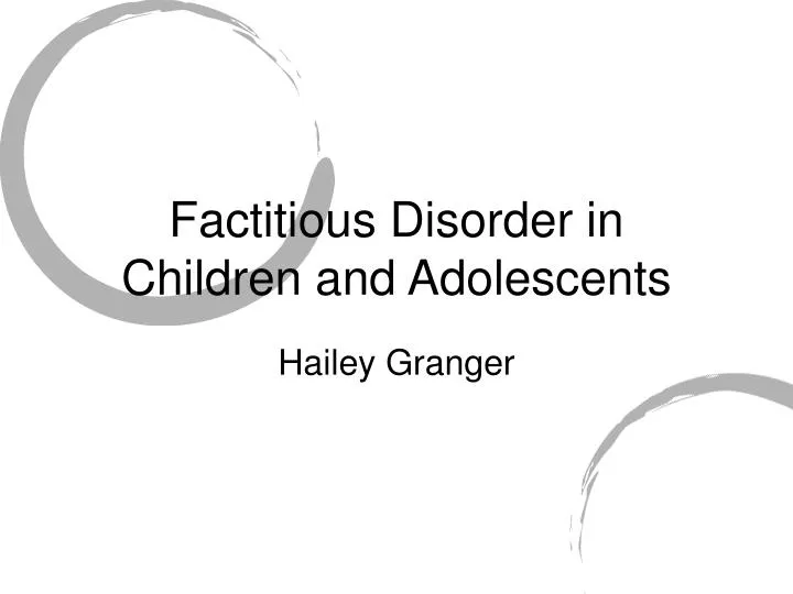factitious disorder in children and adolescents