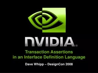 Transaction Assertions in an Interface Definition Language