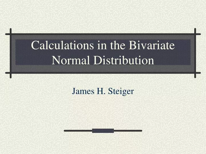 calculations in the bivariate normal distribution