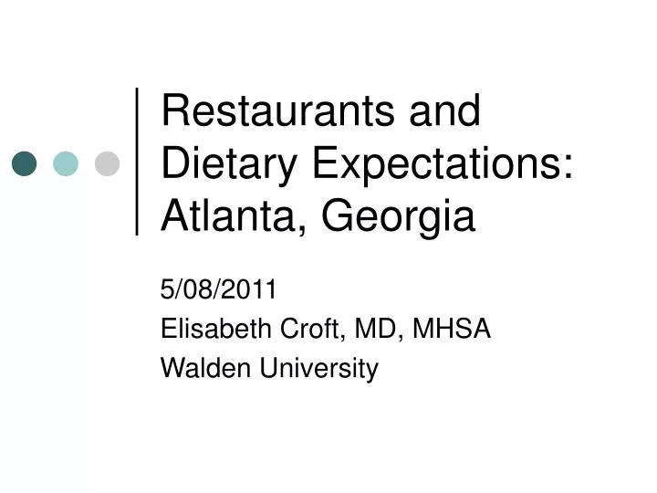 restaurants and dietary expectations atlanta georgia