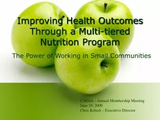 Improving Health Outcomes Through a Multi-tiered Nutrition Program