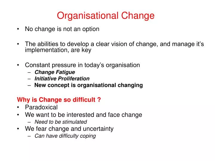 organisational change