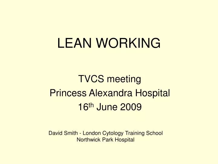 lean working