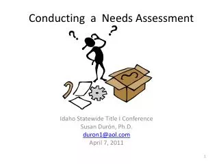Conducting a Needs Assessment