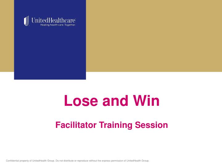 lose and win facilitator training session