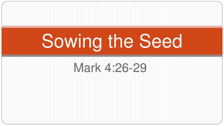 sowing the seed