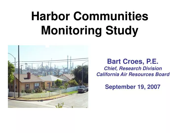 harbor communities monitoring study