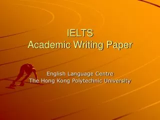 IELTS Academic Writing Paper