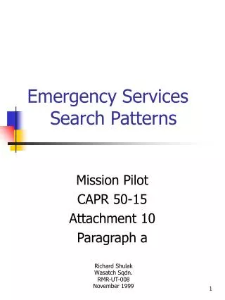 Emergency Services Search Patterns