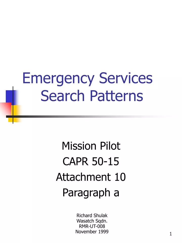 emergency services search patterns