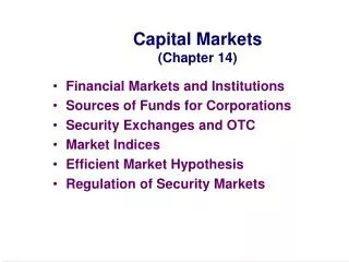 Capital Markets (Chapter 14)
